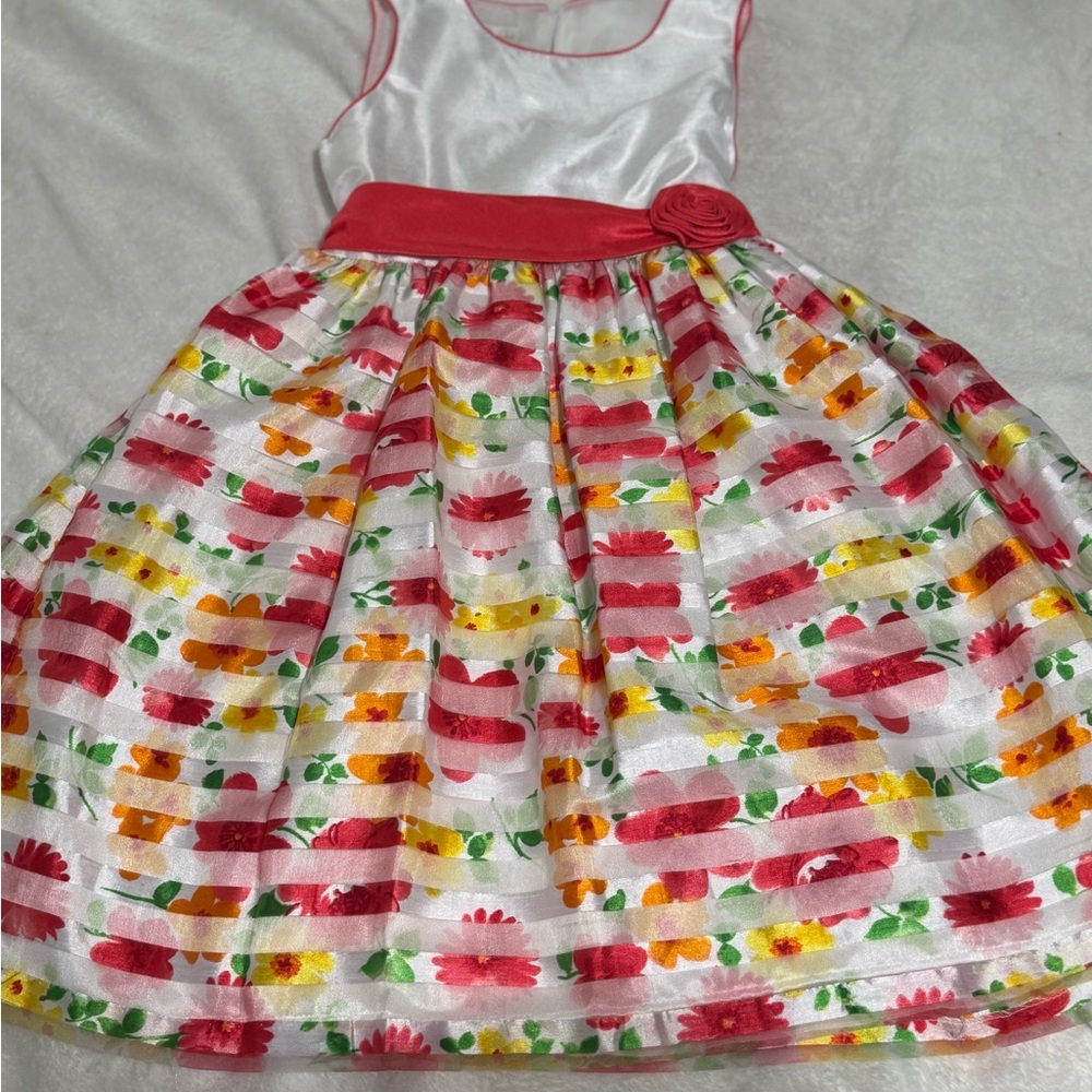 Colorful Floral Sleeveless Dress girls size 8